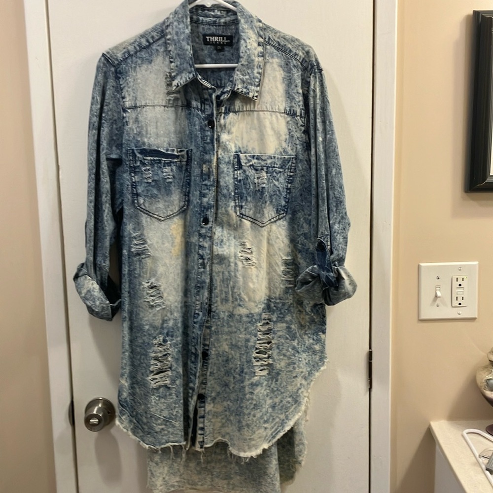 Thrill Jeans Distressed Jacket 2X